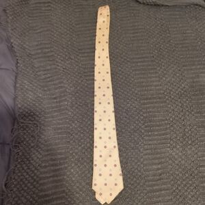Authentic Saint Laurent Polka Dot Tie in Cream and Purple
